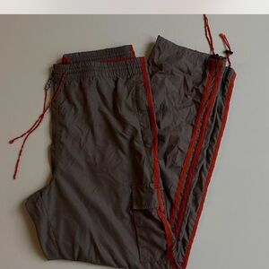 Men's Brown Cargo Pants with Red Accents